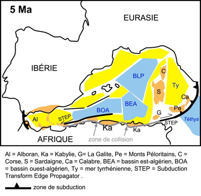 Reconstitution cinématique du bassin Algéro-Provençal et du bloc continental ALKAPECA entre 30 et 5 Ma, dans le contexte de l'évolution de la Méditerranée occidentale 5 Ma